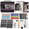 HIFORNY Drawing & Sketching Set, Professional Art Supplies: Graphite, Charcoal, Color, Watercolor, and Metallic Pencils, Blending Tool, Sketchbook, Co
