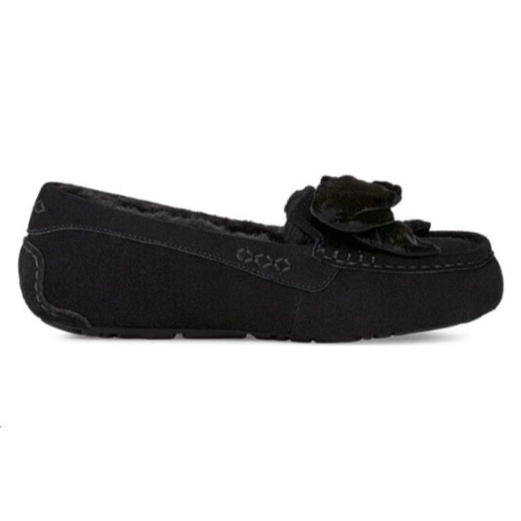 UGG Leisure Ruched Velvet Bow Flat Shoes Women Flats 1138650