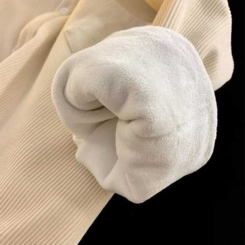 Shirt Coat for Women Cotton Winter Padded Warm Solid Color Thickened Casual Oversize Double Layer Jacket