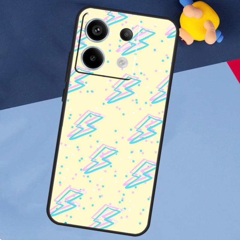 Lightning Polka Dots Star Cute Phone Case For Xiaomi Redmi Note 13 11 9 10 12 Pro Plus 9S 10S 11S 12S 9C 10C 12C 13C Cover