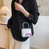 Handbag women's new creative bow contrasting color mini square bag sweet girl messenger bag shoulder bag