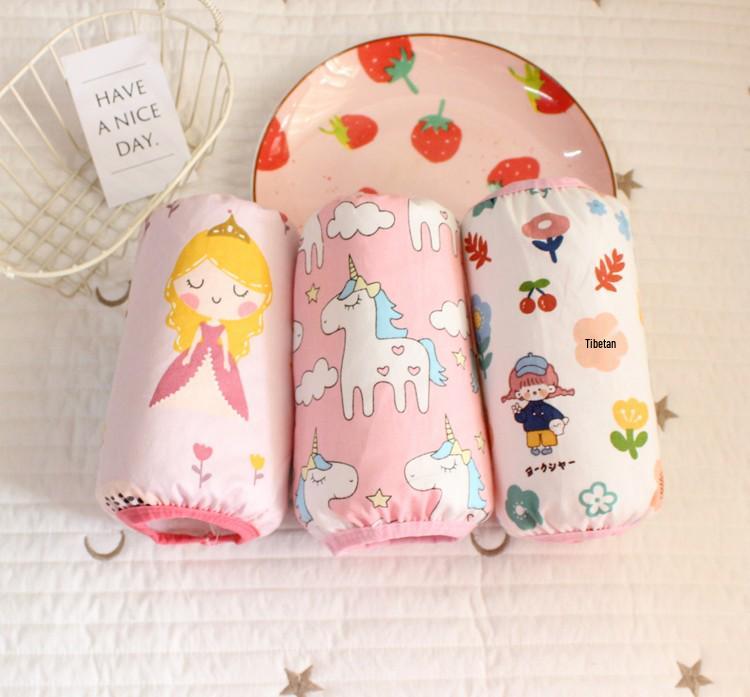 3 Pairs Baby Cotton Arm Sleeves - Stain-Resistant & Waterproof Cartoon Design for Autumn/Winter
