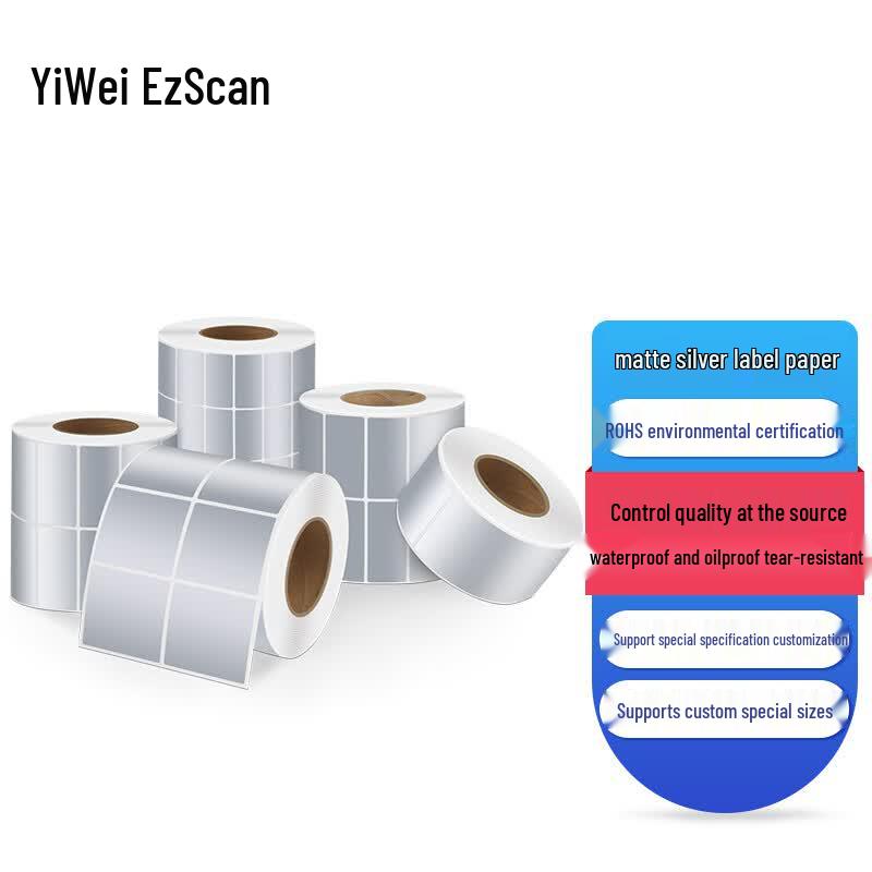 Ezscan Matte Silver Self-Adhesive Asset Labels