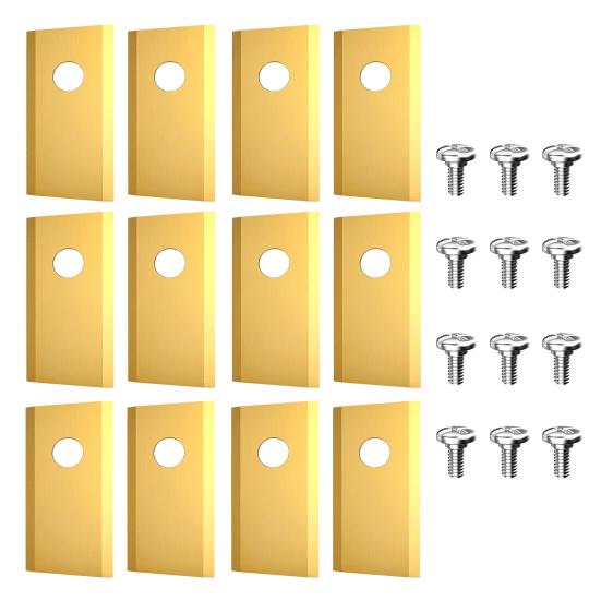 Yousheng 12/30Pcs Stainless Steel Lawnmower Blade for Worx Landroid Heavy Duty Universal Robot Lawn Mower Replacement Blade with Mounting Screws