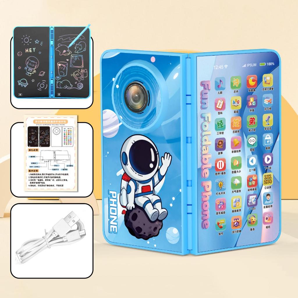 Phone Toy Foldable Pretend Cellphone Child Musical Toys For Boys Girls Preschoolers Birthday Home Apartment Playroom Holiday