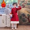 Girls' New Year Long-Sleeve Qipao: Children's Chinese-Style Autumn/Winter Dress 2026