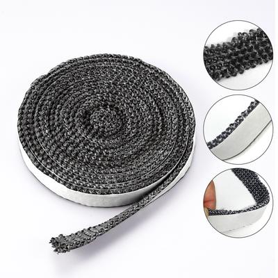 Corde d'étanchéité plate noire pour poêle, largeur 10/15 mm, auto-adhésive, fibre de verre, joint d'étanchéité pour porte de poêle/cheminée, cordon d'étanchéité pour poêle/cheminée