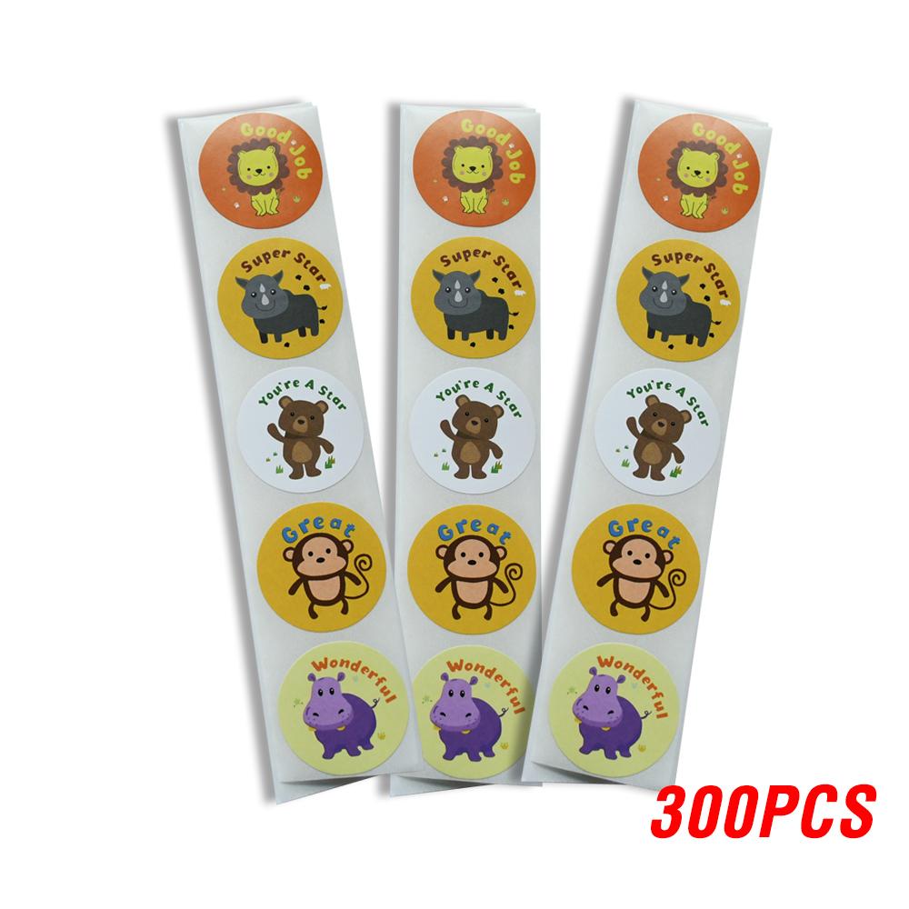 100-500pcs Encouragement Sticker Reward Stickers Roll For Kids Motivational Stickers With Cute Animals For Students Teachers