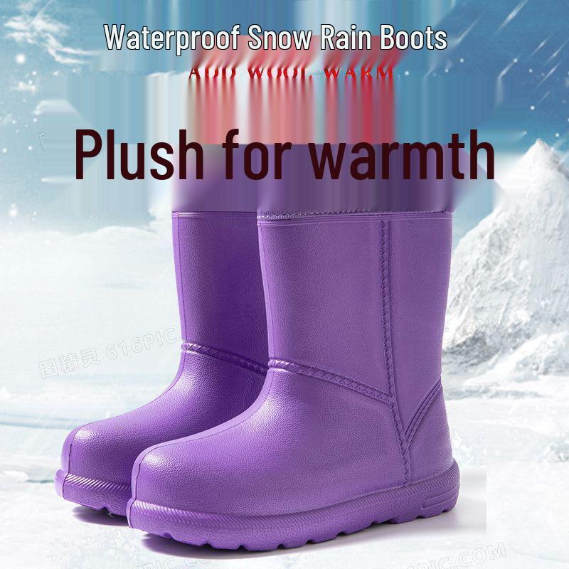 Women's Waterproof Fleece-Lined Snow Boots - Mid-Calf, Non-Slip, Warm, Height-Increasing, Comfortable