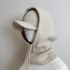 Chapeau d'automne et d'hiver pour femme, mode polyvalente, cagoule, bonnet à trou sur le dessus, casquette de baseball, écharpe intégrée, ensemble deux pièces
