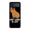 Cartoon Capybara Hard PC Phone Case For Samsung Galaxy Z Flip 5 4 3 Transparent Cover For Galaxy Z Flip 6 Foldable Shockproof