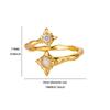 Zircon Flower Rings For Women Gold Double Flower Adjustable Stainless Steel Ring Wedding Party Christmas Jewelry Gift