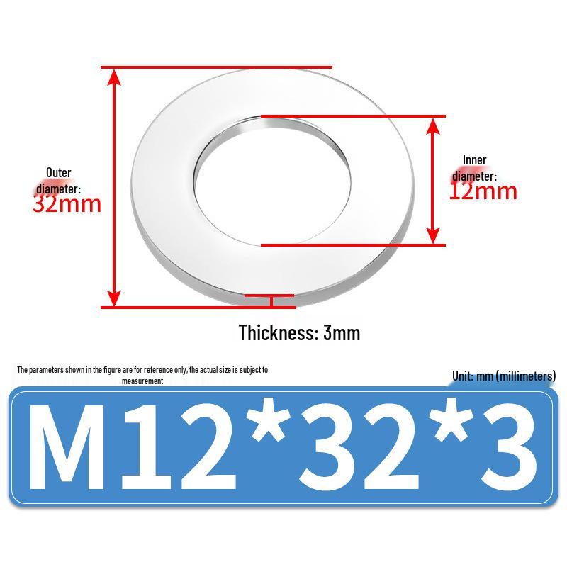 Jin Juntai Thick & Thin Stainless Steel Flat Washer, Round M10-M36