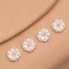 10PCS Pearl Flower Rhinestone Buttons Sparkling Crystal Hairpins Decorative Buttons for Clothes DIY Apparel Sewing Accessories