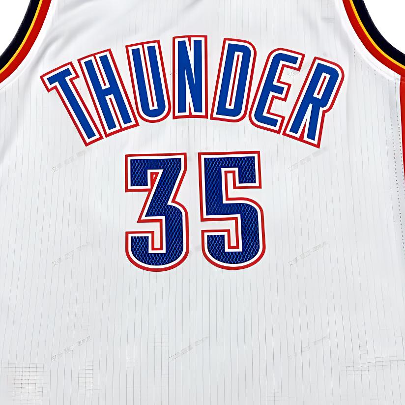 Adidas X NBA Collaboration Durant Oklahoma City Thunder 35 Fashion Comfortable Casual Soft Basketball Jersey Unisex Jersey White 7470A-3CS-K91104