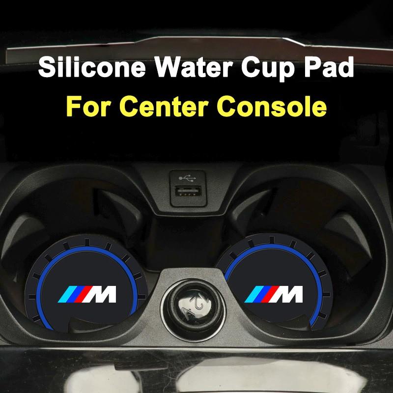 BBKY7 2PCS Car Cup Pad High-quality Silicone Coaster Non-slip Mat For BMW M Emblem E46 E36 E34 F10 E90 F30 E60 F30 E53 E30 E92 E87