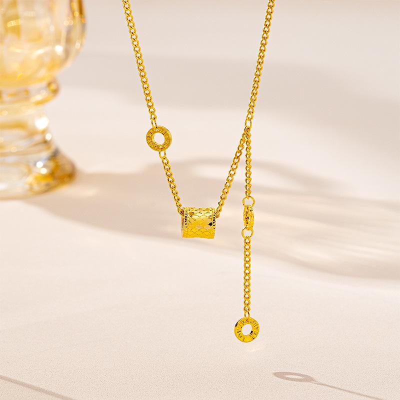 European & American Dragon Scale Waist Tassel Clavicle Chain Women's Sand Gold Necklace - Long-lasting, Colorfast Jewelry.