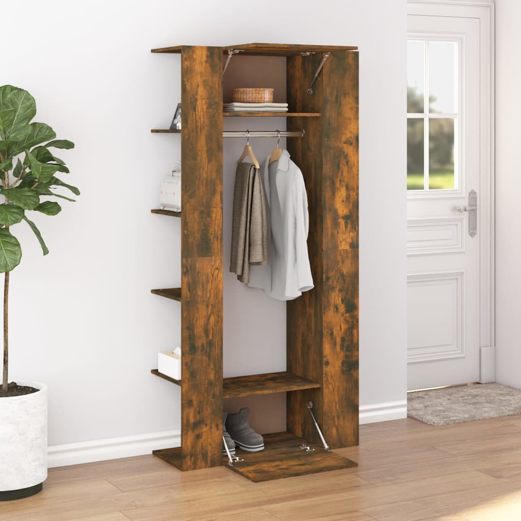 Hallway Cabinets 2 pcs Smoked Oak Wood Based Material