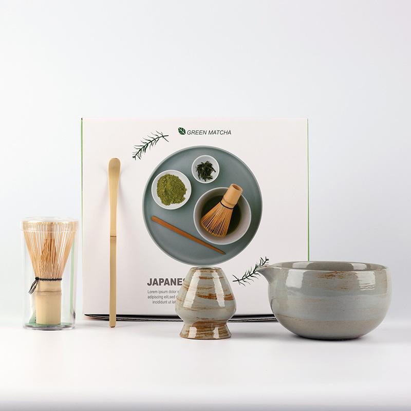

Ceramic Matcha Set Traditional Teaware Japanese Vintage Ceremony Bamboo Chasen Tea Tool Matcha Bowl Tea Brush Gift Box New