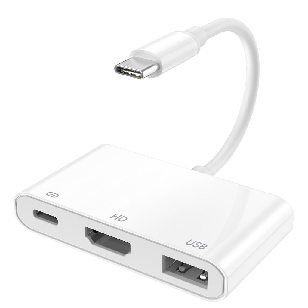 4K HD Type-C to HDMI Adapter Cable for Mobile Phone Screen Mirroring - Compatible with 15/16/17 Devices
