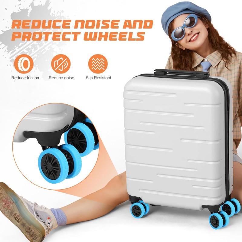 8-Piece Luggage Wheel Protective Cover Silent Silicone Cover And Universal Noise Reduction Accessories Thicken Texture Silicone