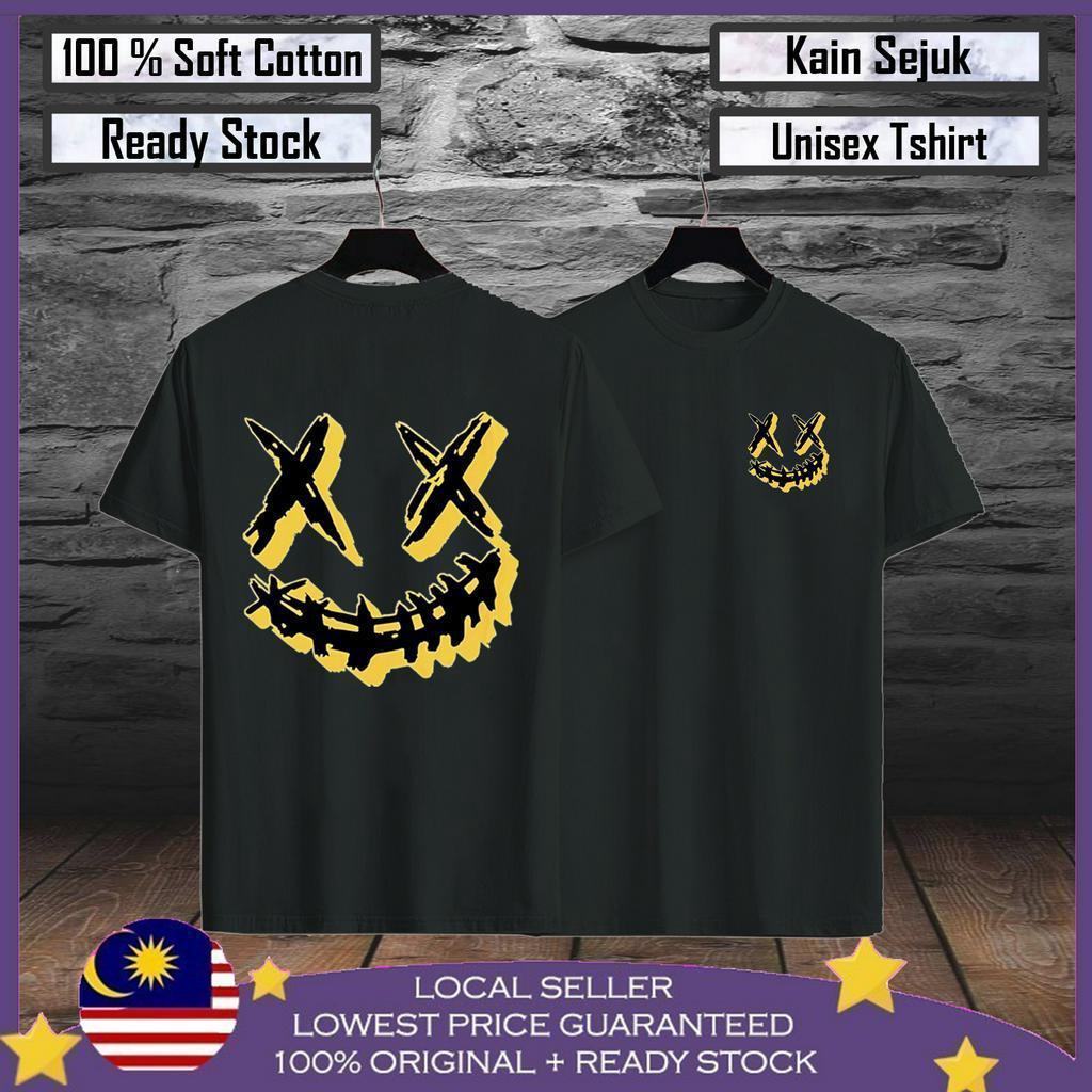 Premium Cotton Yellow XX Smile Baju Viral Lelaki Men T shirt 100% Cotton Baju Tshirt Lelaki Baju Perempuan