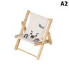 Cute Beach Chairs Mobile Phone Holder Mini Wooden Beach Chair Model Foldable Phone Holder Photography Prop Miniature Scene Decor
