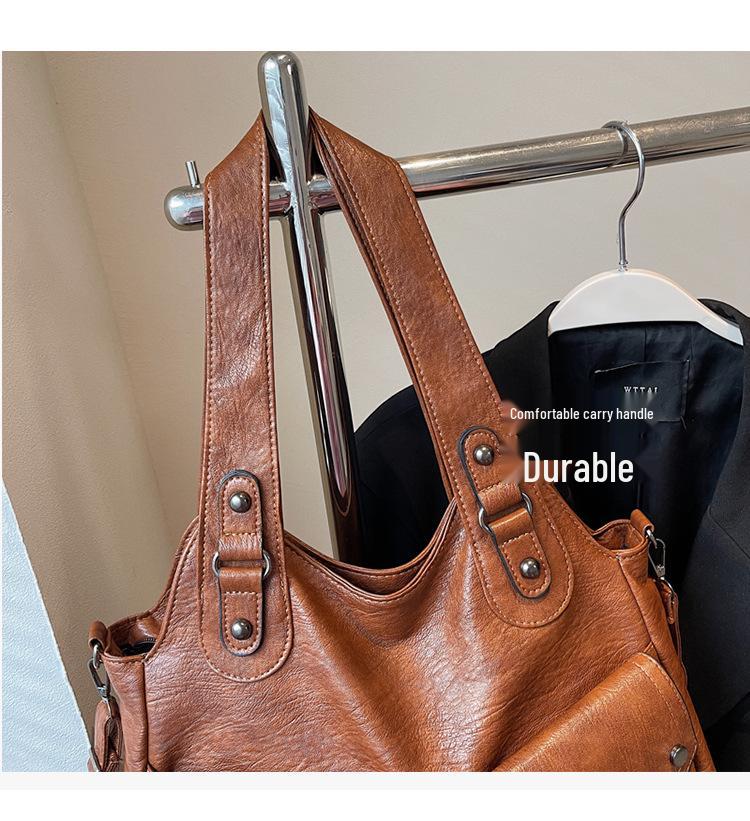 Stylish Women's Large Capacity Tote: Versatile Crossbody Motorcycle Handbag