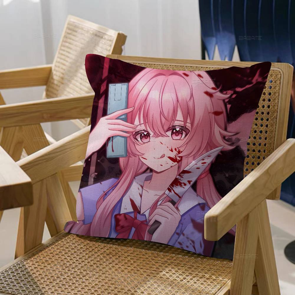 Anime The Future Diary Cushion Cover Pillow Cover Decor Pillowcase Printed Cushion Case for Couch