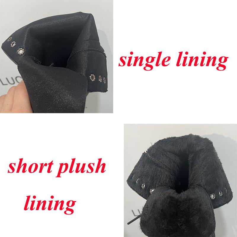 Vinterplatåstövletter Dam Höst Tjock Sula Motorcykelstövlar Kvinna Förtjocka Varma Snörskor Damer