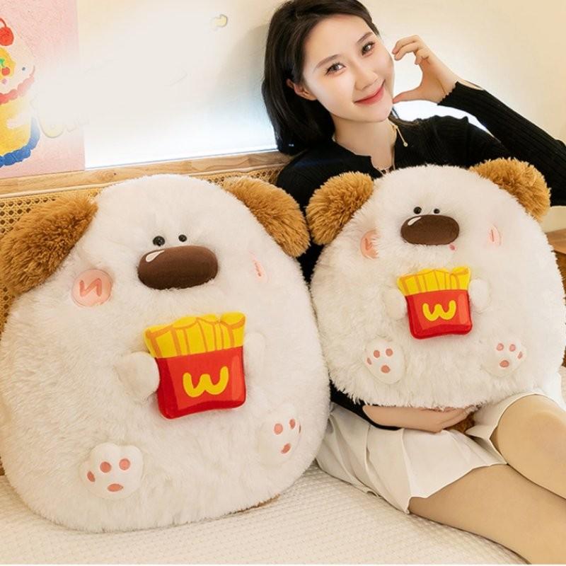 Cute Potato Chip Dog Plush Pillow Toy Adorable Stuffed Animal For Kids Gifts