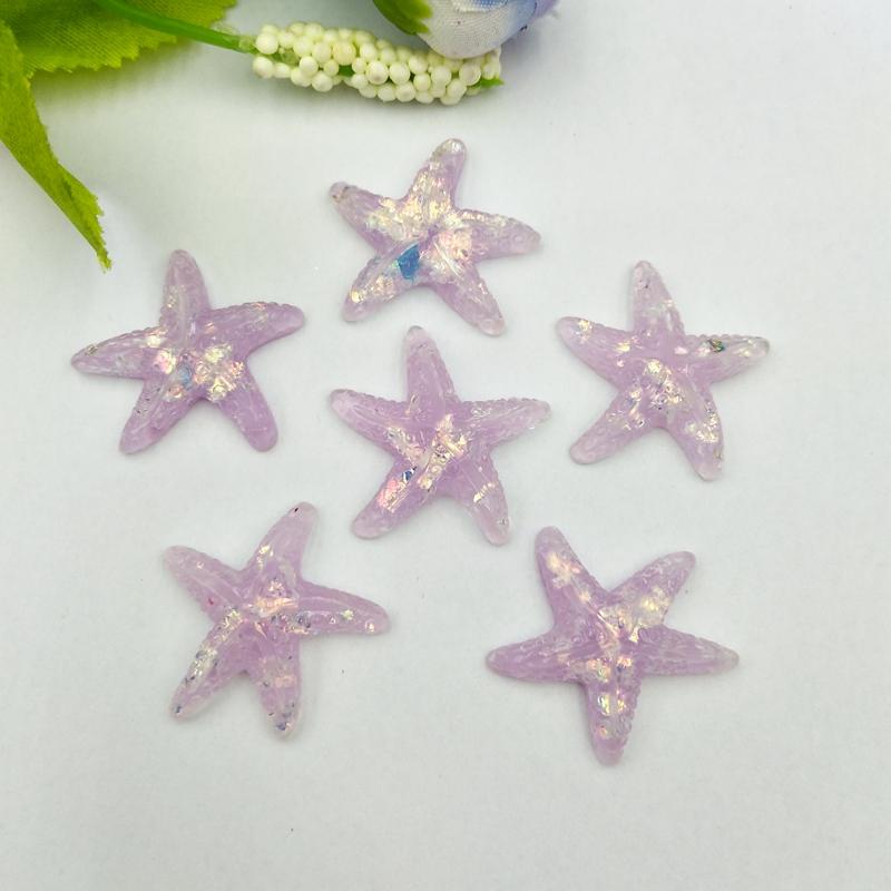 20pcs  Resin Adorable Glitter Colorful Starfish  For Home Wedding DIY Embellishments For Scrapbooking Accessorie