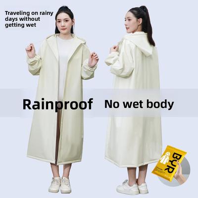 Jaqueta de chuva adulta espessada, EVA à prova de vento e à prova d'água, capa de chuva de corpo inteiro espessada, tudo em um, ciclismo ao ar livre, capa de chuva portátil