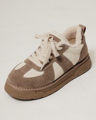 Women's Sneakers Lifexpert 80021 36 Beige-milk Leather Suede Fur