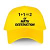 Black Casual Boys Printed Baseball Cap 1+1=2 Weapon of Math Destruction Man Women Summer Hat outdoor Snapback caps sport bonnet