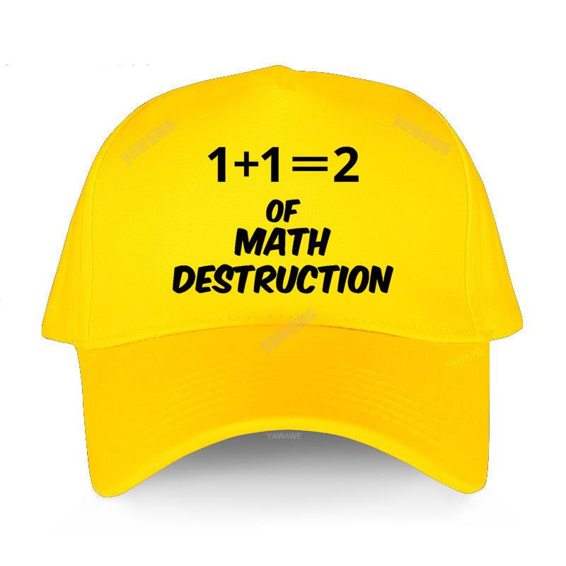 Black Casual Boys Printed Baseball Cap 1+1=2 Weapon of Math Destruction Man Women Summer Hat outdoor Snapback caps sport bonnet