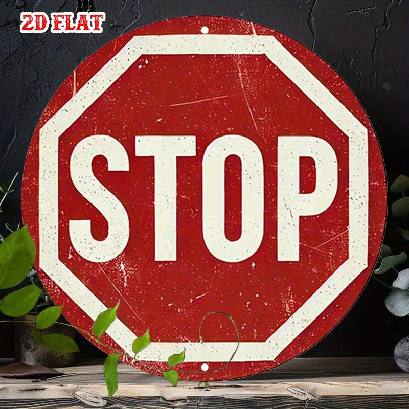 D Flat Aluminum Sign Metal Wall Art for Home Decor Caution X Round Traffic Safety Rustic Metal Tin Sign for Garage C