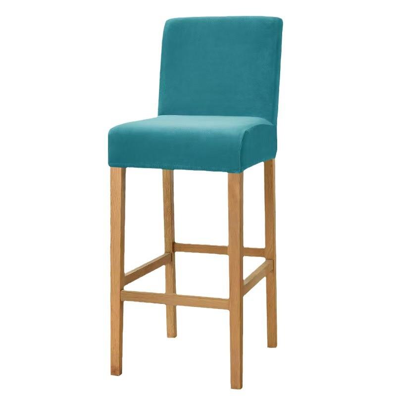 Pokrowiec na krzesło barowe z aksamitu elastyczny krótki pokrowiec na krzesło z oparciem odpowiedni do pokrowca na siedzisko kawiarni