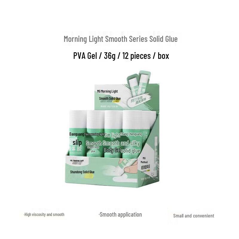 Chenguang 36g High-Viscosity White Solid Glue Stick, 12-Pack