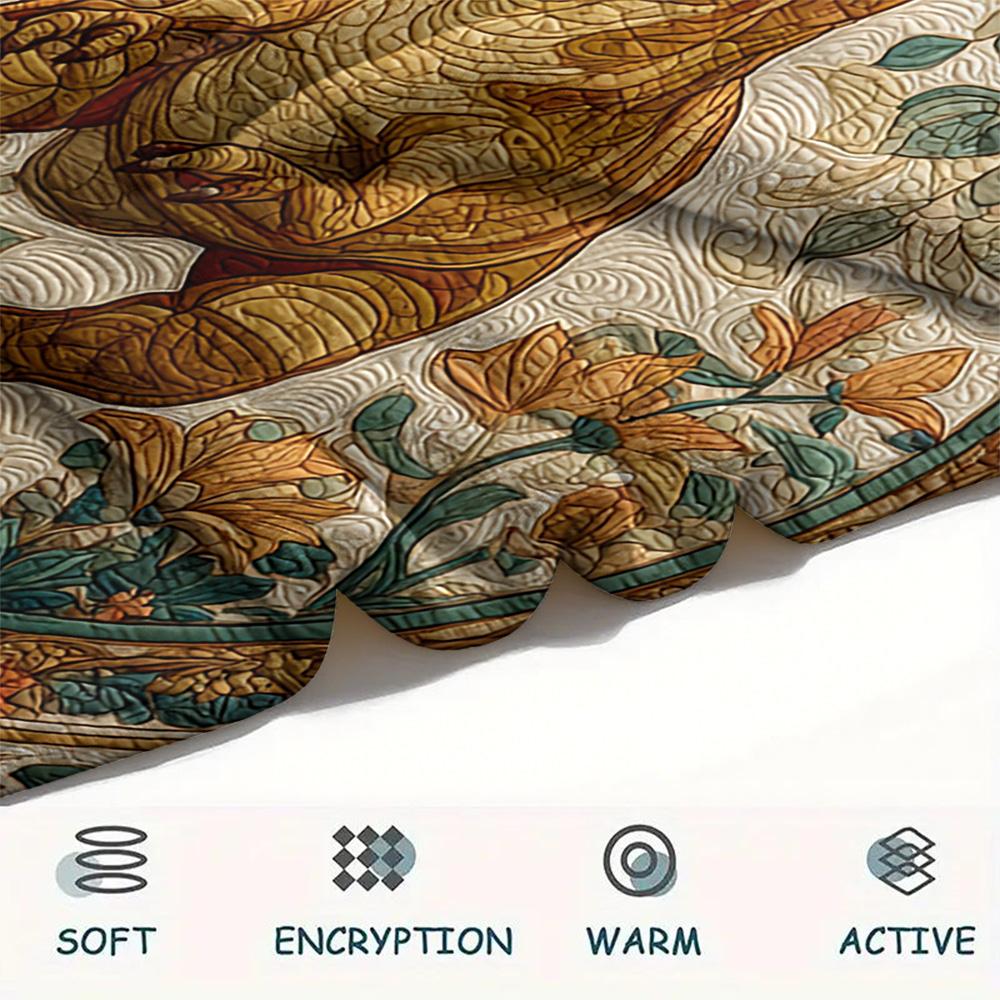 Dinosaur Print Flannel Blanket, High quality Comfortable for All Seasons, Home Decor, Warmth and Comfort, Perfect for Christmas Gifts