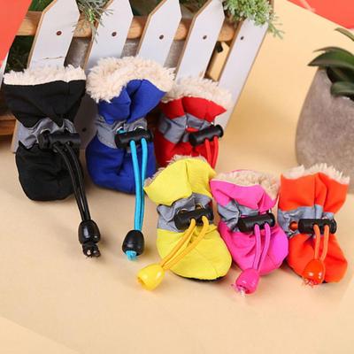 4Pcs/Set Dog Cat Winter Warm Rain Boots Protective Pet Sports Anti-Slip Shoes