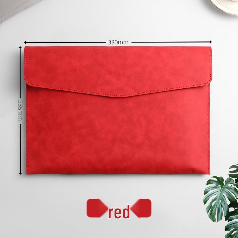Leather A4 Document Folder - Korean Style Customizable File Bag with Logo Option