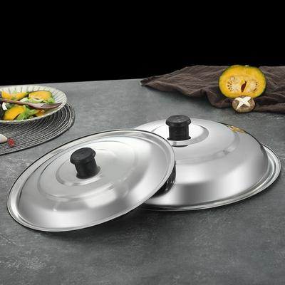 Anti-Scald Wok Lid Anti- Spill Pot Cover Kitchen Accessories Stainless Steel Pot Lid  Skillets