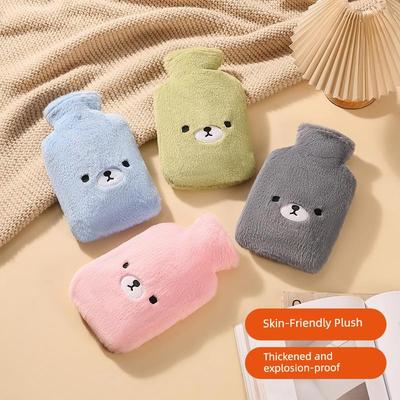 Plush Bear Hot Water Bottle, Water-Filled Cartoon Warm Water Bag, Cute Hand Warmer, Explosion-Proof Pvc, Special for Bed Use