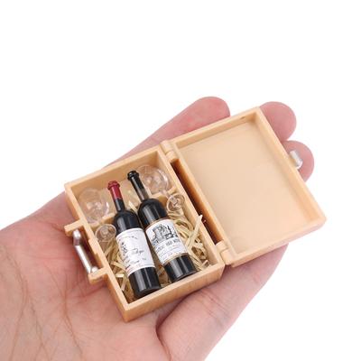 1:12 Puppenhaus-Weinflaschen mit Gläsern Geschenkset Puppenhaus-Weinflaschen Tasse Weinflasche Miniatur Puppenhaus Küche