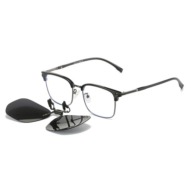 Sunglasses Clip Quick Square Anti-Ultraviolet Myopia Glasses Two-In-One Driving Sunglasses Can Be Turned Up