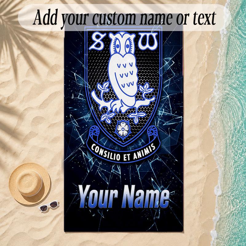 Beach TowelSheffield Wednesday FC Custom Name Text Personalized Soft Towel for Beach Pool Indoor Home Decor Gift