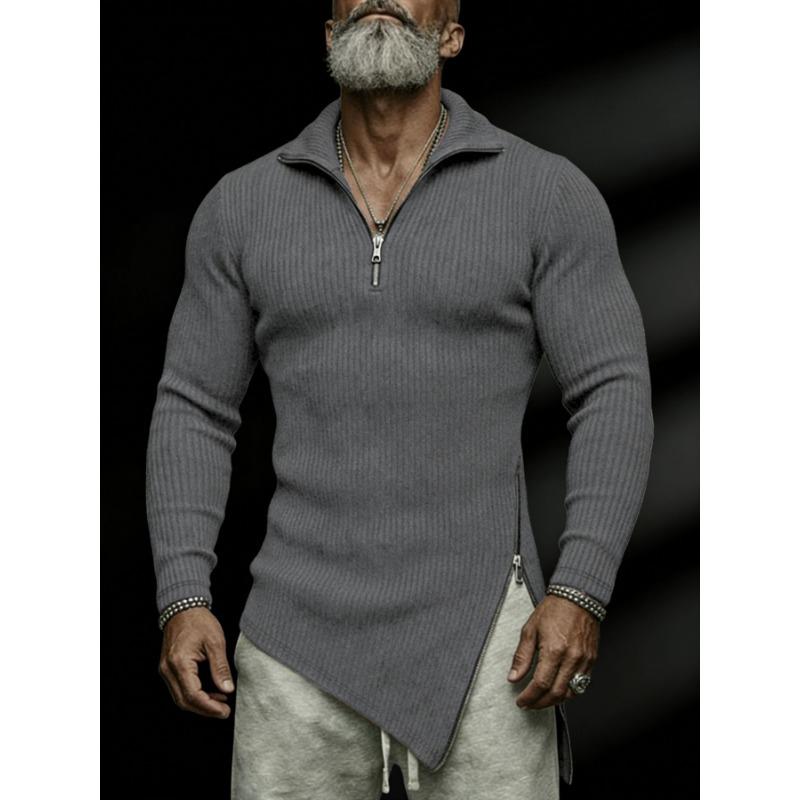 Men S Long Sleeve T Shirt Slim Fit Solid Color Casual Top