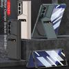 Leather Stand Holder with Credit Card Slot Glass Protector Phone Case for Samsung Z Fold 7 Galaxy Z Fold7 Lens Protect Cover