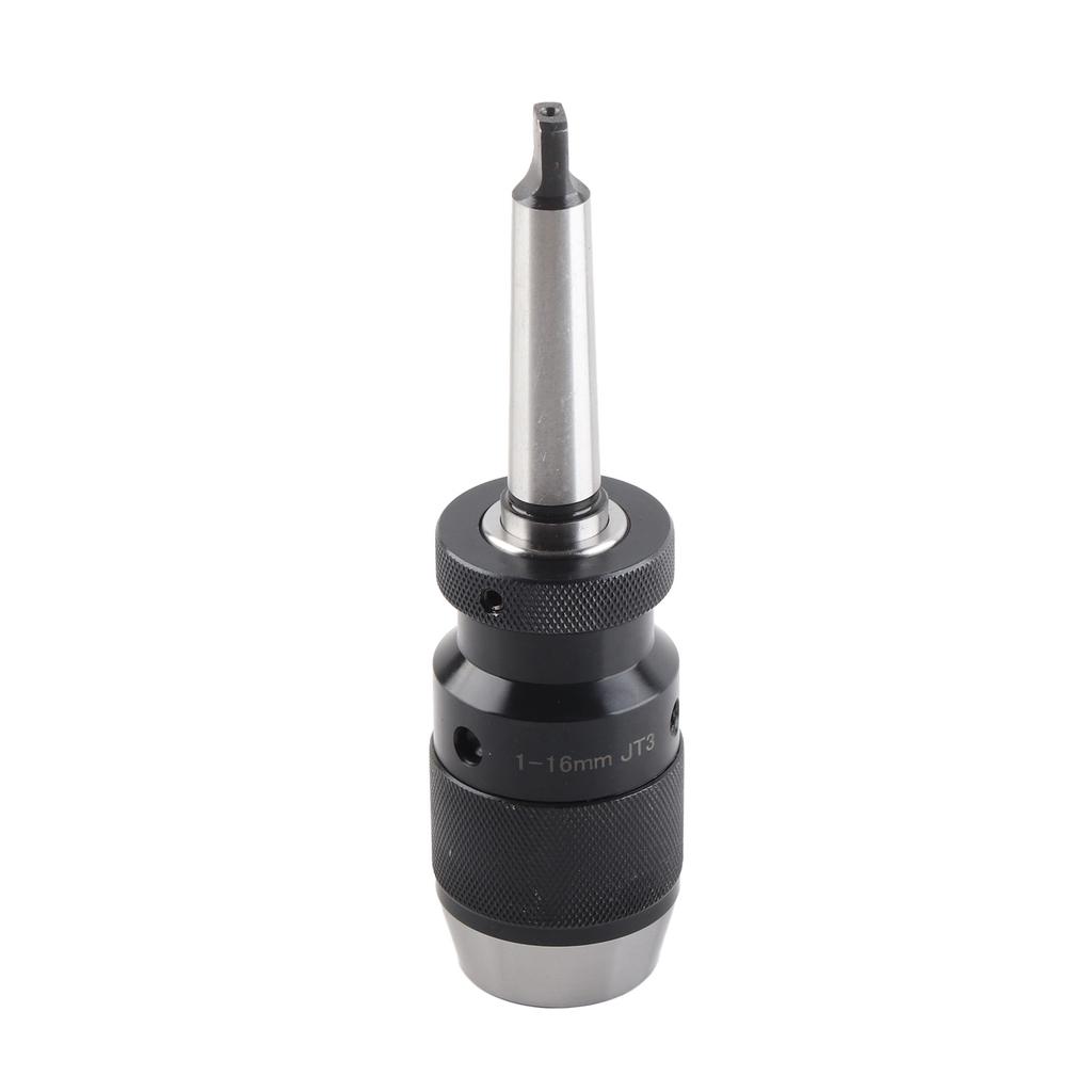 1‑16mm Capacity 45# Steel Self Tighten Keyless Lathe Drill Chuck with MT2‑JT3 Taper Arbor